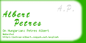 albert petres business card